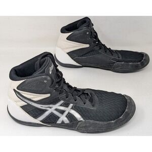 ASICS MATFLEX Wrestling Shoes Youth Size 5.5 1084A007‎ Black/White/Silver